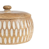Handcrafted Round Squat Box w Carving 15cm V637-50535BOX