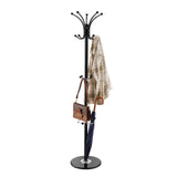Freestanding Coat Rack, Metal Coats Rack Stand with Umbrella Holder, Stable Marble Base & 14 Hooks, V952-YMJDSJJSSCP01JCLY001V0