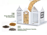 Charming House-Shaped Hanging Bird Feeder - Durable Metal Design for Wild Birds V888-ELOSUNG25684