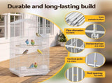 i.Pet 100cm Bird Cage Aviary Parrot Budgie White PET-BIRDCAGE-H100-WH