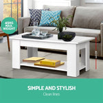 Artiss Coffee Table Lift-top Coffee Table White FURNI-G-COF-LIFT-WH