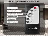 Pronti Glass Panel Convection Heater with Remote Control LED Display Black HEA-GPL-E20-BK