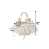 Wedding Basket Lace Simulation Flowers Handheld Flower Basket Decorative Flower Girl Basket for V1294-YM0715-220510XY011