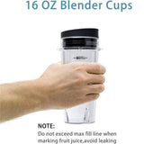 16oz Blender Cup Ninja-Single Serve Cup with Lid and Seal Lid Plastic Juicer Cup Drinking Bottle V1369-AZ3-W-13967