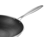 Stainless Steel Wok Pan Double Sided Honeycomb 3 Layer Prevent Sticking Easy Cleaning Wok for V1294-YM0717-3118220189616