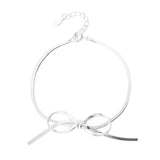 Simple Bow Pendant Necklaces for Women-Bow Necklace and Bracelet Jewelry Set for Women Girls Long V1370-AZ4-01131