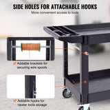 Utility Service Cart, 2 Shelf 550LBS Heavy Duty Plastic Rolling Utility Cart with 360&deg Swivel Wheels V952-DXSLSYTCDXCD2ZRGNV0