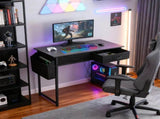 80cm Study Desk Home Office Computer Desk with 2 Fabric Drawers Side Pocket and Hook Modern Small V985-STUDYDESK
