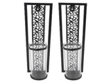 2pcs Wall Candle Holder Vintage Hollowed Candle Holder Metal Wall Art with Glass Cover for Home V1294-YM0901-3115250079012