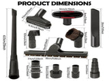 11Pcs Universal Vacuum Attachment Kit with 5 Size Cuttable Adapter Wet Dry Use Home Car Cleaning V1366-AZ2-W-15540