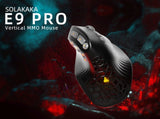 SOLAKAKA E9 Pro Vertical MMO Mouse Tri-Mode 36000 DPI 8000Hz PAW3395 XFF3-MSSME9P-BK