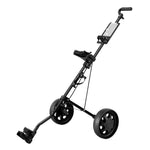 Everfit Golf Buggy Quick Folding Trolley Golf Cart Trolley 2 Wheels Cup Holder GOLF-A-BUGGY-2-BK