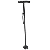 Aluminum Alloy Telescopic Crutches Walking Sticks Outdoor Elderly Cane With Torch V1294-YM0714-3114210162211