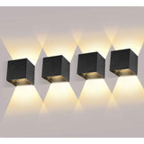 4 Pack 12W LED Wall Lights Adjustable Beam Angle IP65 Waterproof 3000K Warm White V1189-WXF-521-0011