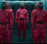 Adult Squid Game Costume Guard Tracksuit Halloween Party Red - Square - S/M V563-12232-01-S_M