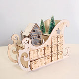 1PC Miniature Sled Decor Wood Calendar for Friends Christmas Party V1192-AZ-W-26784