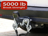 2 Packs 44-1/2'' Trailer Safety Cables, Vinyl-Coated Coiled Towing Chain, 7/16'' Snap Hooks with V1259-DP01-A-883