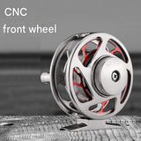 CNC Aluminium Front Strike Fishing Reel - Lightweight 69mm Fly Style Reel with Adjustable Drag and V888-ELOSUNG56789