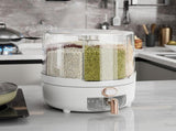 360 Degree Rotating Grain Dispenser Box PP Plastic Kitchen Storage Container for Rice and Beans V1294-YM0626-3118230011212