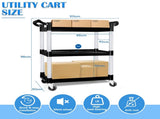 3 Tier Large Service Food Cart Restaurant Trolley Utility Cart Kitchen Catering Shelf Storage V324-CS-YL-328A-RT