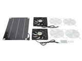 Solar Fan Portable Safe Environment Friendly Dual Exhaust Fan with Solar Panel for Pet House DC 12V V1294-YM0716-3114220060011