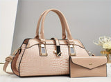 Blue Women'S Handbag Croc-Embossed Handbag Patent Leather Handbag Women'S - Khaki - Size 29-13-21 V1347-945-63062-KHK-29-13-21