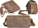 Waterproof Waxed Canvas Camera Bag, Retro Leather Crossbody Messenger Bag for DSLR Camera and V1237-ZY-924-274