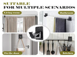 8 Pack Universal Curtain Rod Holders, No Drill Curtain Rod, Self Adhesive Curtain Rod V1107-115-82235-BLK-8PACK