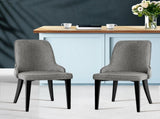 Artiss Dining Chairs Set of 2 Linen Fabric Grey BA-TW-V17-DIN5901-GYX2