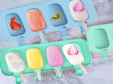 Set of 2 Silicone Ice Cream Molds,8.4x4.9In Reusable Ice Pop Molds with 100Pcs Wooden Sticks,Easy V1189-WXFWAL-20260319-00195