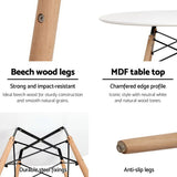 Artiss Dining Table Round White 4 Seater 100CM BA-BB-DSW-TAB100-WH