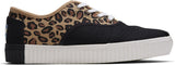 TOMS Womens Casual Canvas Shoes Sneakers Flats Low Cut - Black/Leopard - US Women 7 V563-10015280-LPC_W7
