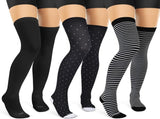 Thigh High Compression Socks for Women 15-20 mmHg Over the Knee Compression Stockings for Men 3 Pair V1258-DP02-F-524