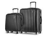 Wanderlite 20in 28in Luggage 2Set with Zipper Lock Carry On Hard Shell Travel Suitcase Luggage Case LUG-ABS-ECO-2SET-BK
