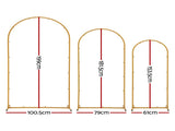 Wedding Arch Backdrop Stand Set of 3 Gold Metal Wedding Arched Frame, Easy to Assemble, Stable WESD-ARCH-3PC-GD