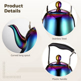 2L Whistling Tea Kettle, Color Rainbow Mirror Finish Stainless Steel Stovetop Teakettle with V1369-AZ3-W-08665