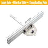 Stainless Steel & Aluminum Woodworking Angle Gauge with Laser-Etched Dial, Miter Guide Rail and V1341-ZY-6YRDSPGR-250MMB