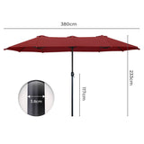 Mountview Big Parasol Patio Umbrella Outdoor Garden UA0195-RD-AU