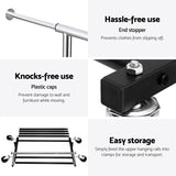 Artiss Clothes Rack Double Rod Airer Rail Coat Stand Adjustable Hanger HANGER-165H-D-SI