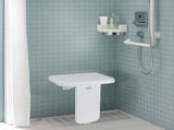 Folding ABS Shower Seat, 15.7'' x 16.7'' Unfolded, Wall Mounted Fold Up Shower Bench with 440 lbs V952-SLKABSZCTWKB4ALIHV0