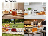 Elegant Glass Syrup Dispenser Jar with No-Drip Pump, for Honey and Maple, 10oz V1370-AZ4-15920