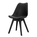 Artiss Dining Chairs Set of 4 Leather Plastic DSW Replica Black BA-BB-DSW-55Y-BKX4