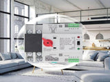 Automatic Transfer Transfer Changeover Switch, PC Grade 2P Dual Power Automatic Transfer Switch for V1366-AZ2-W-19101