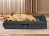 Pawz M Size Orthopedic Dog Bed with Corduroy Removable Cover Waterproof Washable Grey PT1276-M-GY