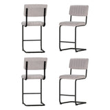 Artiss 4x Bar Stools Velvet Chairs Grey BA-HY-005-GYX4