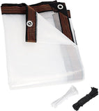 Transparent tarpaulin with eyelets, transparent tarpaulin for outdoor use, waterproof film, woven V1188-ZXY-131-217