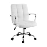 Artiss Office Chair Seat PU Work Computer Desk Chairs OCHAIR-H-5901-WH