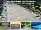 Driveway Lights 12-Pack Solar Driveway Lights Bright White with Screws Solar Deck Lights Outdoor V952-TYNDD12JTWH000001V0