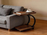 C-Shaped Corner End Table with Wheels Sofa Side V63-955141