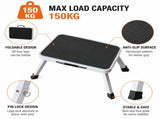 Compact Folding Carbon Steel Step Stool, Heavy Duty 150kg Capacity Step Stool with Non-slip Grooved V888-ELOSUNG55147